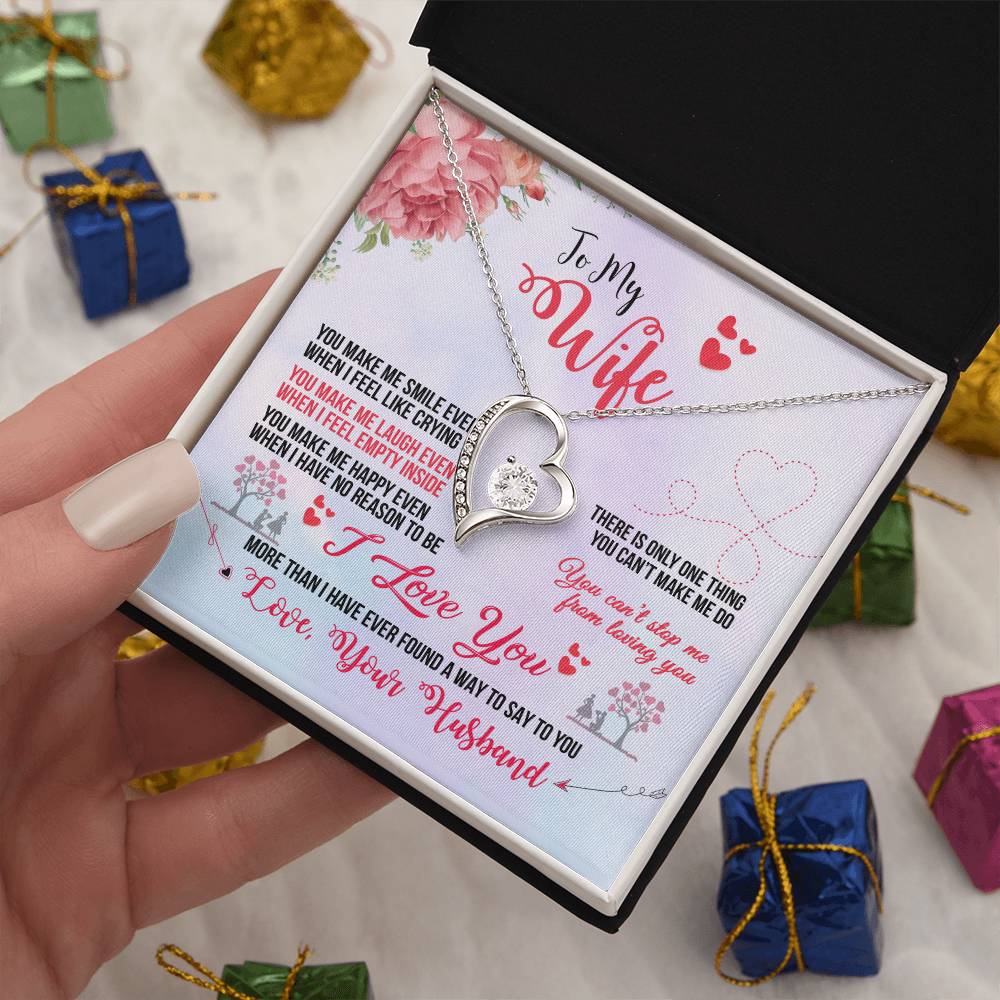 Wife You Make Me Smile Heart Necklace Gift