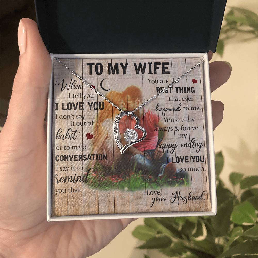 Wife The Best Thing That Happened To Me Heart Necklace Gift