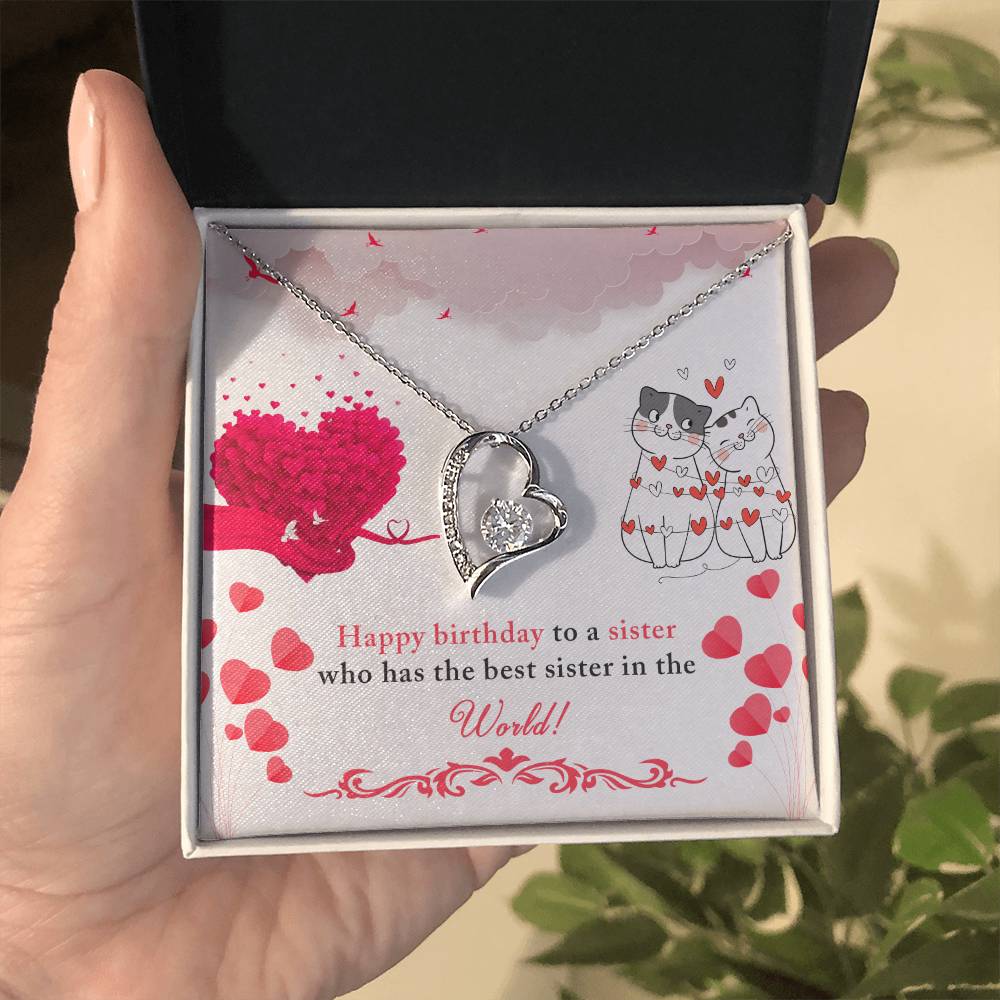 Sister Birthday Heart Necklace Gift