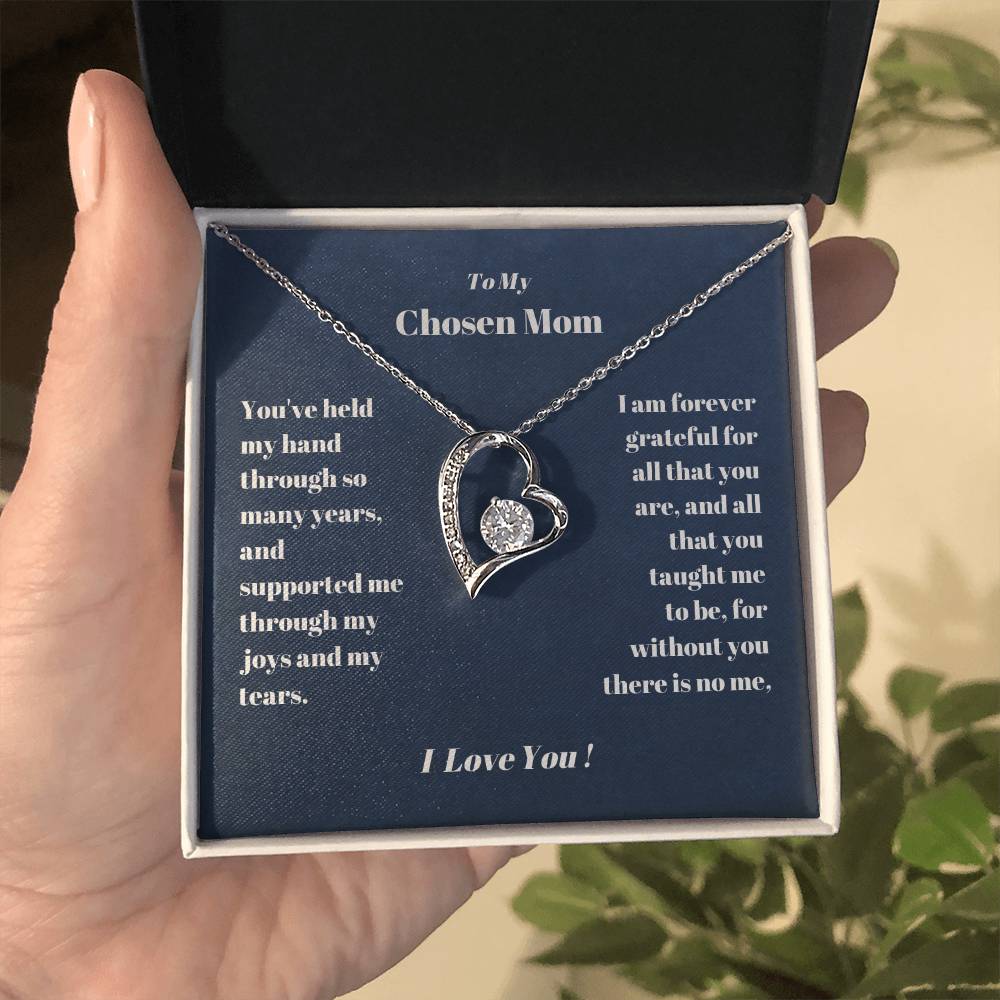 Chosen Mom Heart Necklace Gift