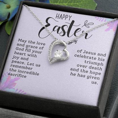 Happy Easter Heart Necklace Gift