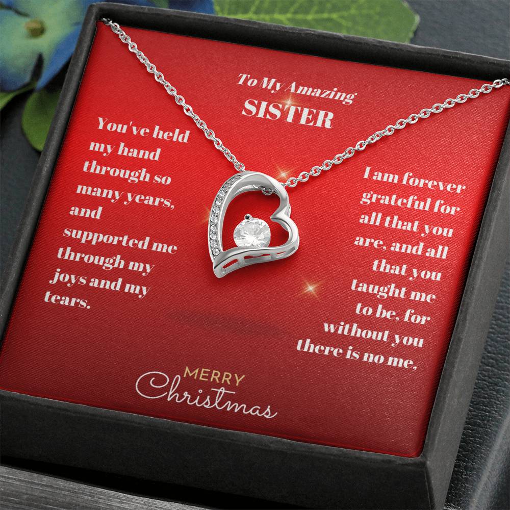 My Amazing Sister Heart Necklace Gift
