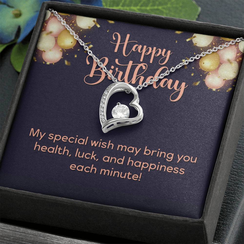 Happy Birthday Heart Necklace Gift