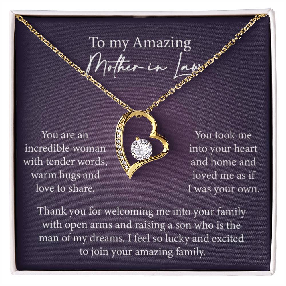 Mother in Law Heart Necklace Gift