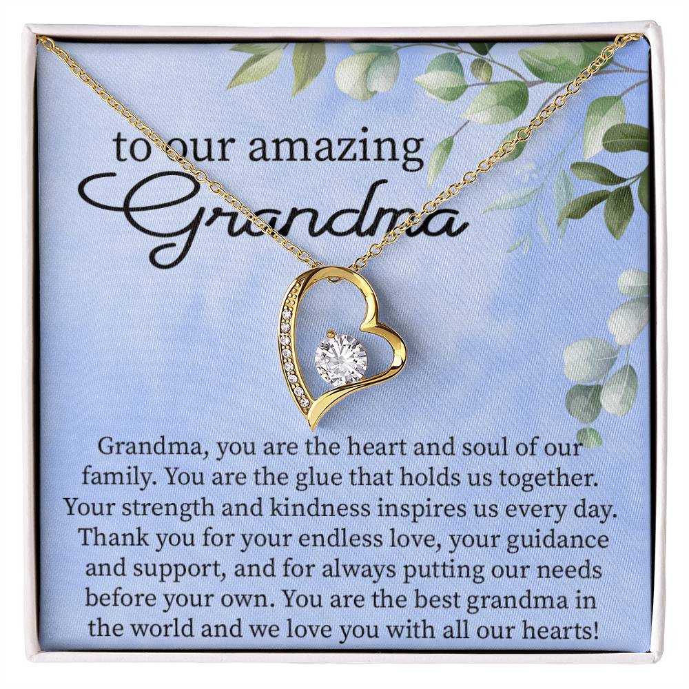 To Our Amazing Grandma Heart Necklace Gift