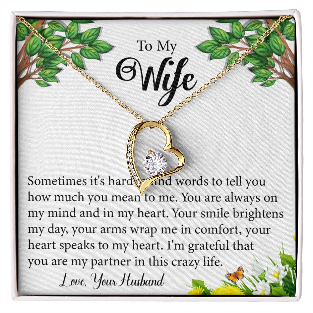 Wife Heart Necklace Gift