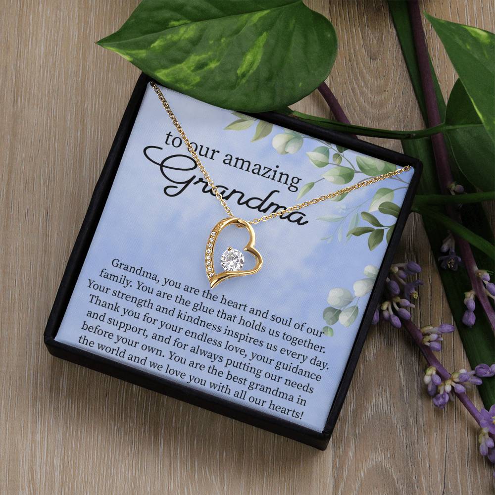 To Our Amazing Grandma Heart Necklace Gift