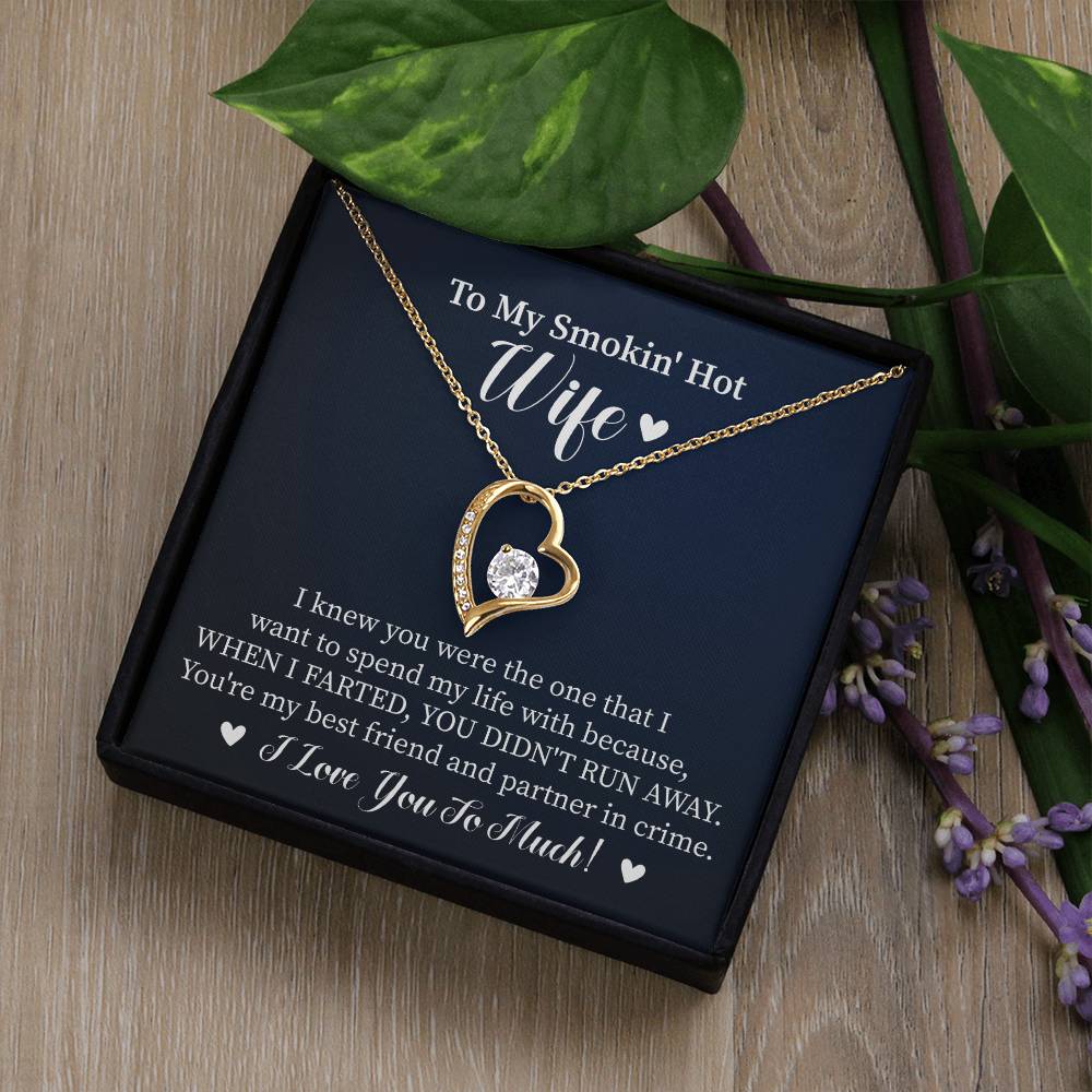 Smoking Hot Wife Humerous Heart Necklace Gift