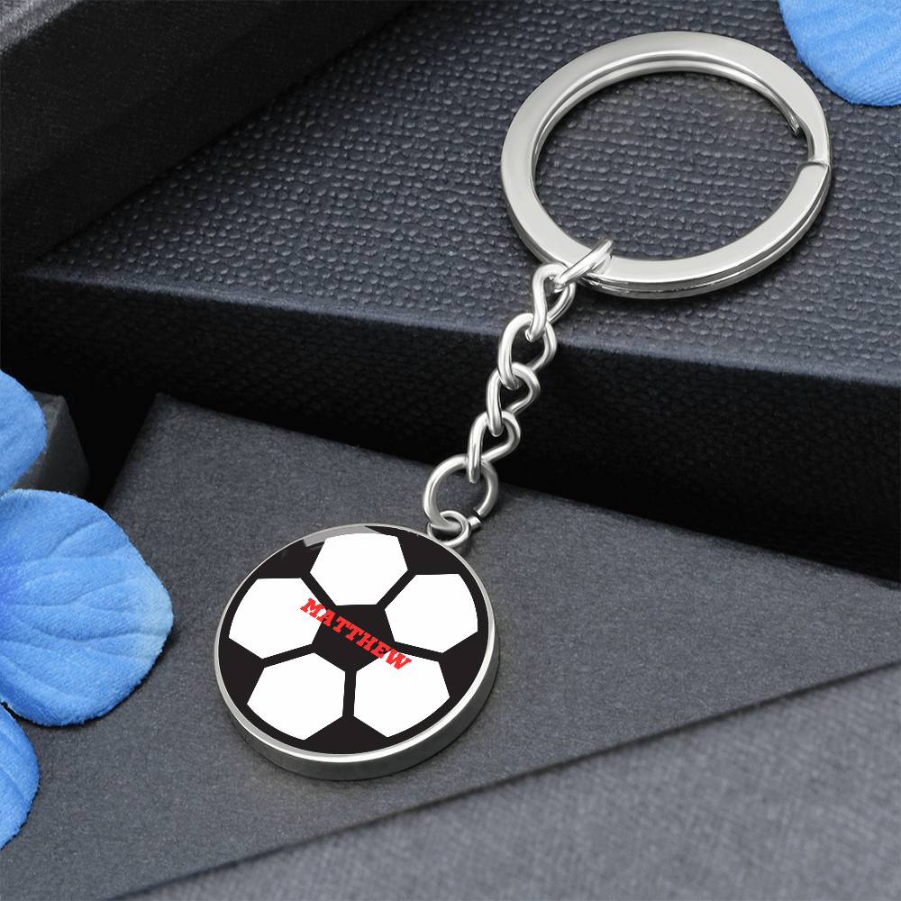 Personalized Soccer Mom or Soccer Player Name Number Keychain
