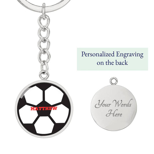 Personalized Soccer Mom or Soccer Player Name Number Keychain