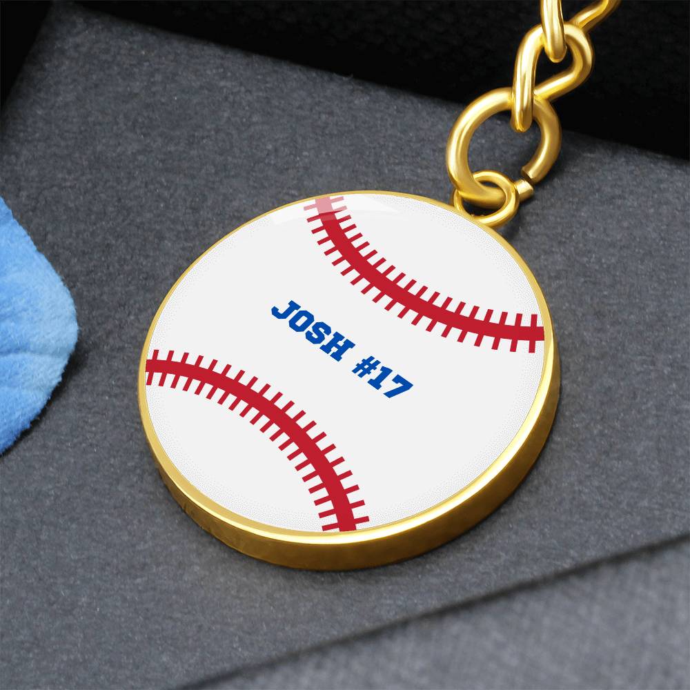 Personalized Baseball Mom or Player Name Baseball Keychain Gift