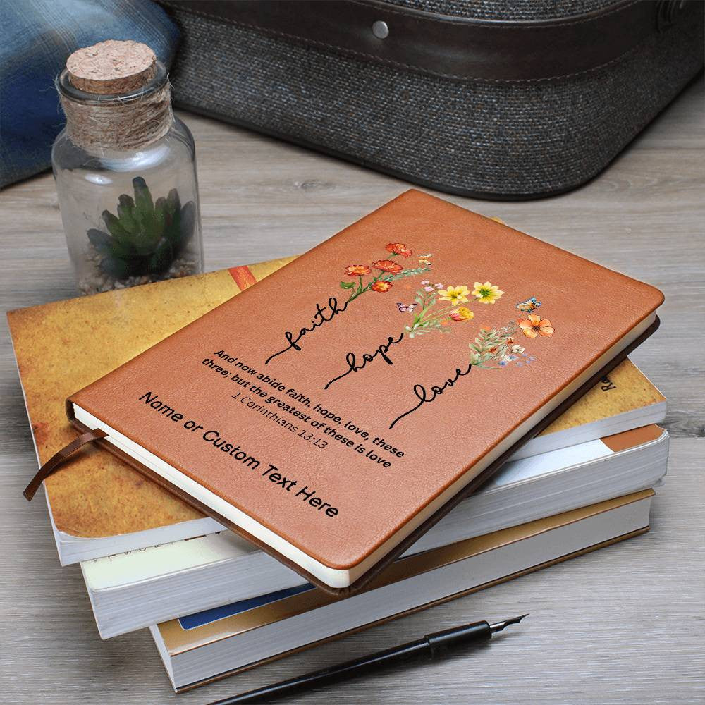 Faith Hope and Love Personalized Journal