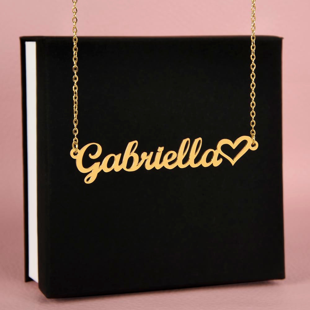 Ballerina Name Necklace with Heart-FashionFinds4U