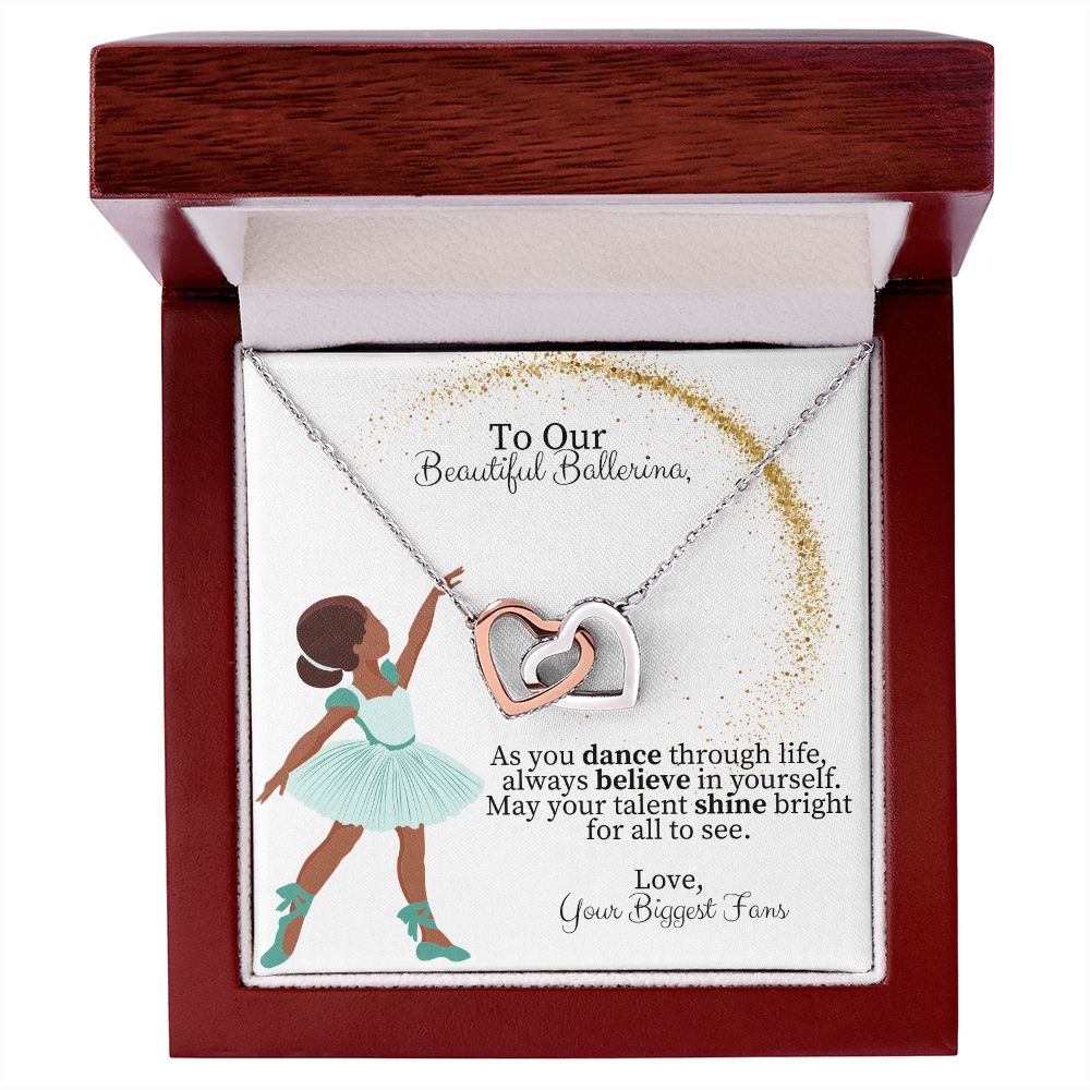 Beautiful Ballerina - Dance Gift - Shine Bright Interlocking Heart Necklace-FashionFinds4U