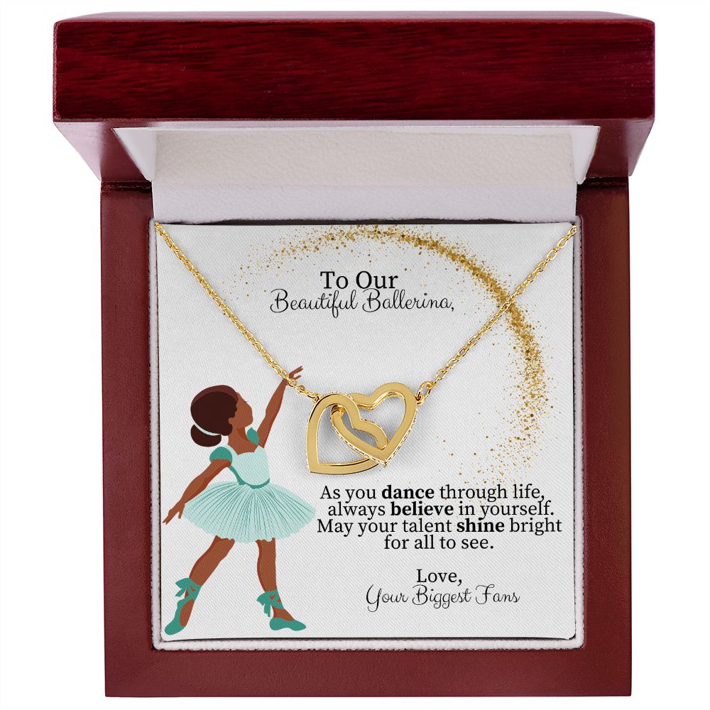 Beautiful Ballerina - Dance Gift - Shine Bright Interlocking Heart Necklace-FashionFinds4U