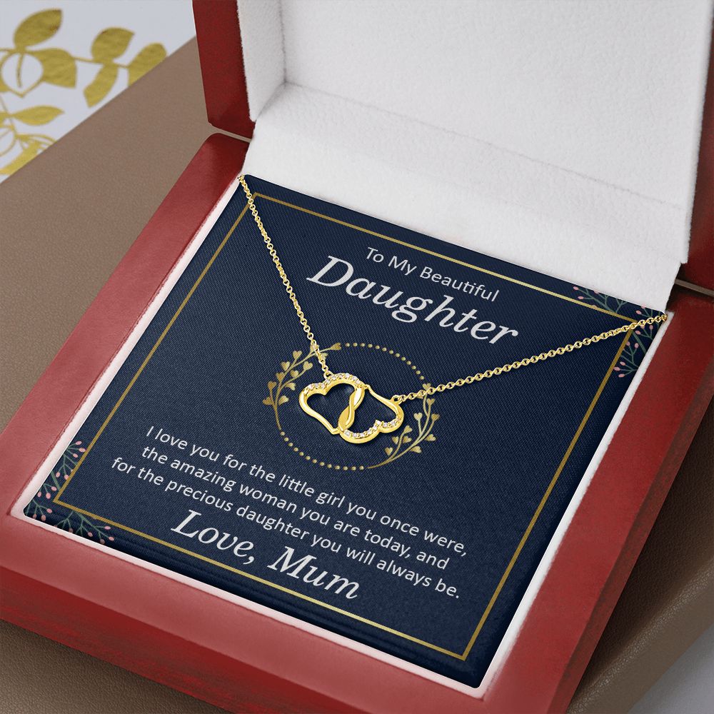 Beautiful Daughter- 10K Gold Diamond Infinity Hearts Necklace-FashionFinds4U