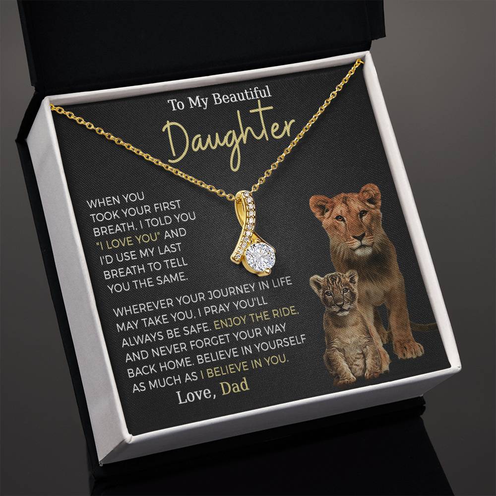 Beautiful Daughter Enjoy The Ride Alluring Beauty Petite Ribbon Necklace-FashionFinds4U