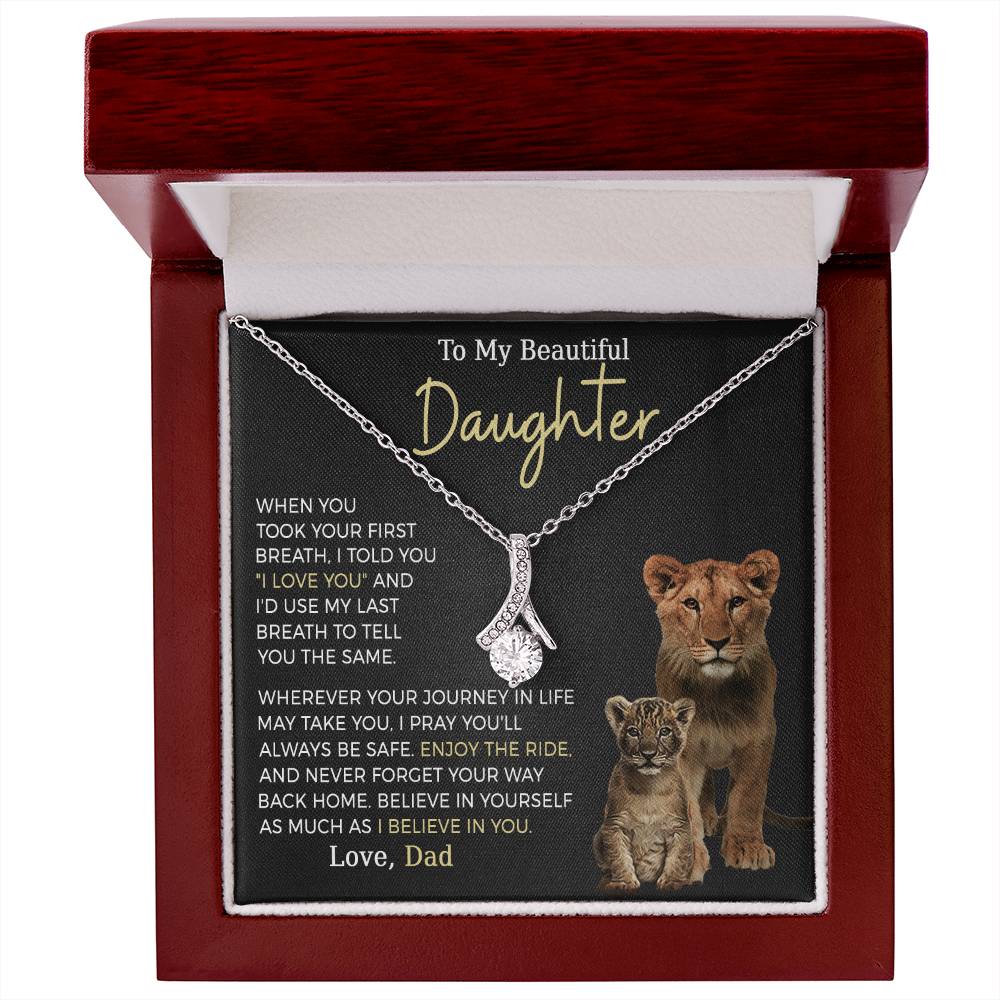 Beautiful Daughter Enjoy The Ride Alluring Beauty Petite Ribbon Necklace-FashionFinds4U