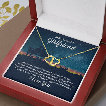 Beautiful Girlfriend 10K Gold Diamond Infinity Hearts Necklace-FashionFinds4U