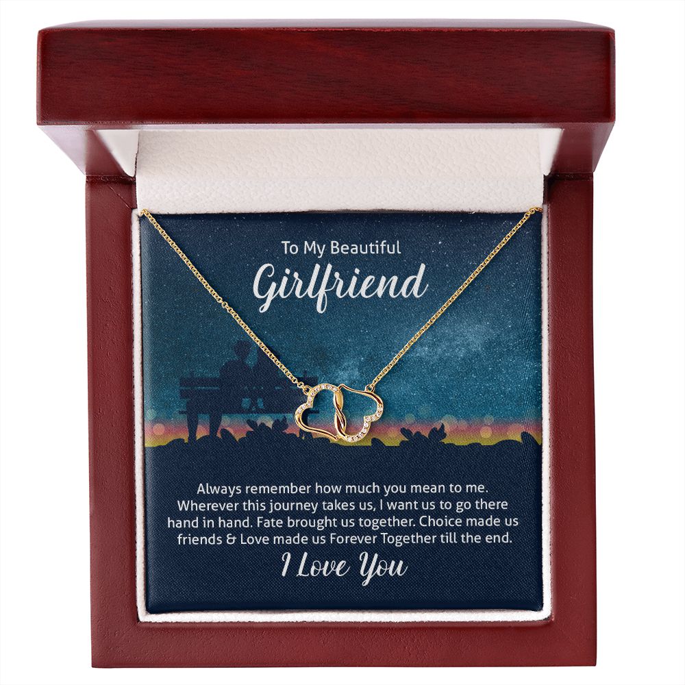 Beautiful Girlfriend 10K Gold Diamond Infinity Hearts Necklace-FashionFinds4U