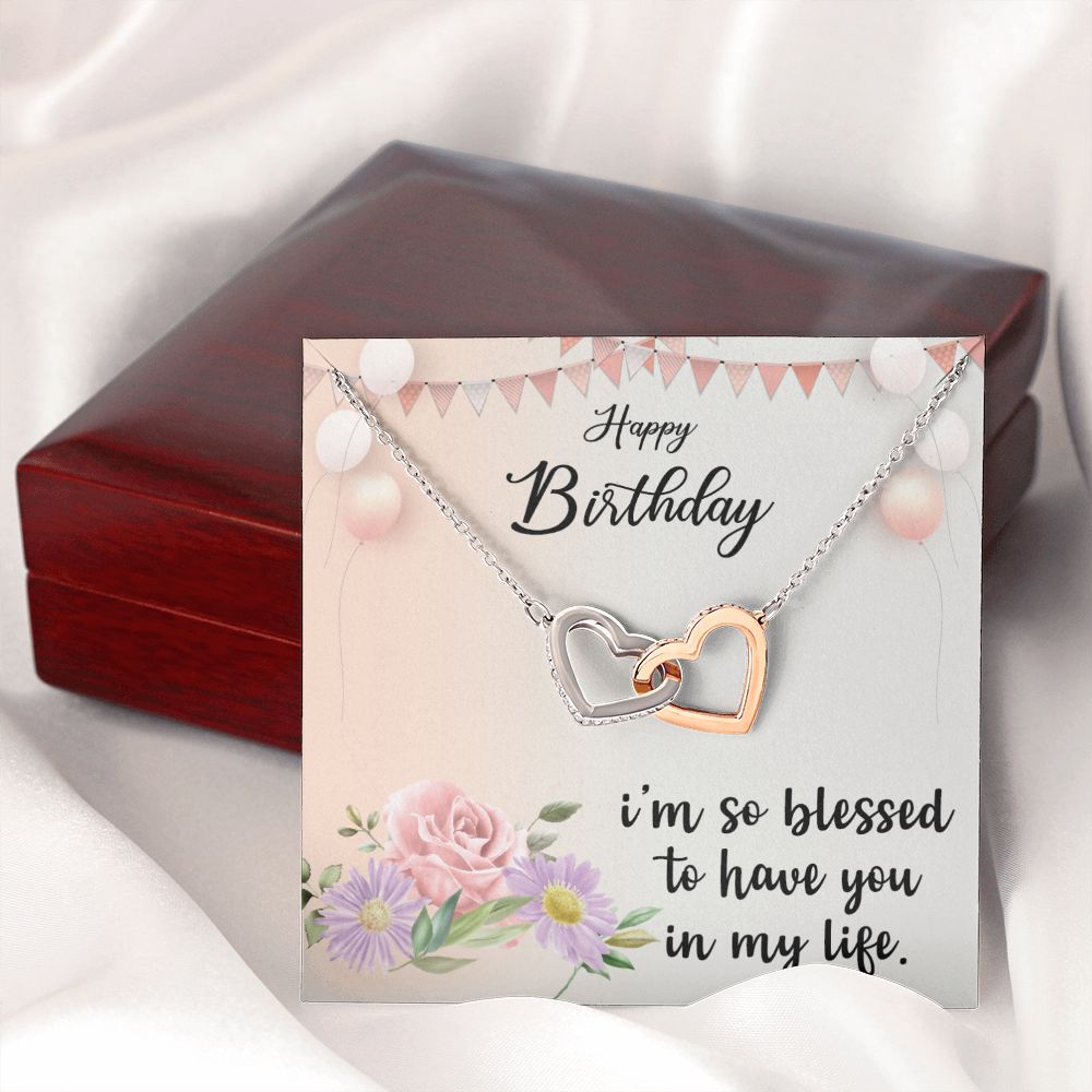 Blessed Birthday - Interlocking Hearts Necklace-FashionFinds4U