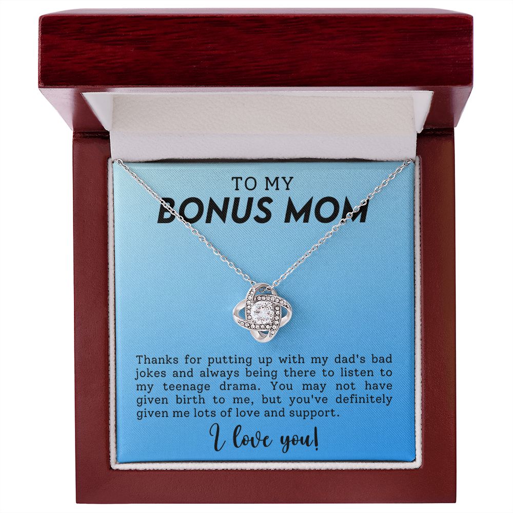Bonus Mom Funny Love Knot Necklace-FashionFinds4U
