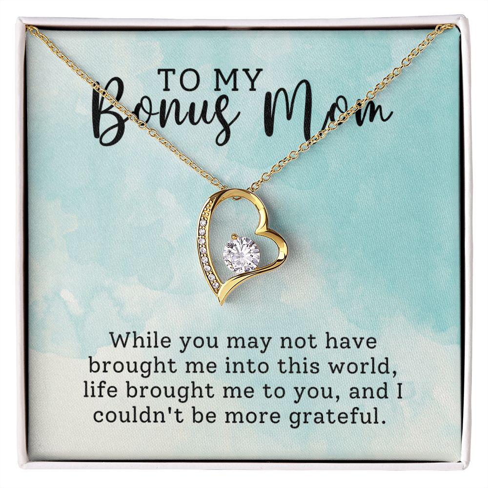 Bonus Mom Grateful Forever Love Heart Necklace-FashionFinds4U