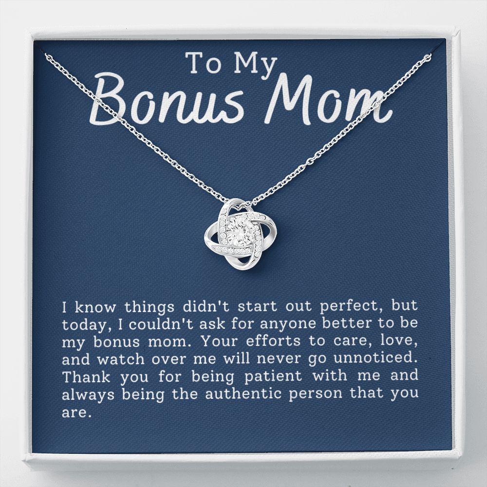 Bonus Mom Patience Love Knot Necklace-FashionFinds4U