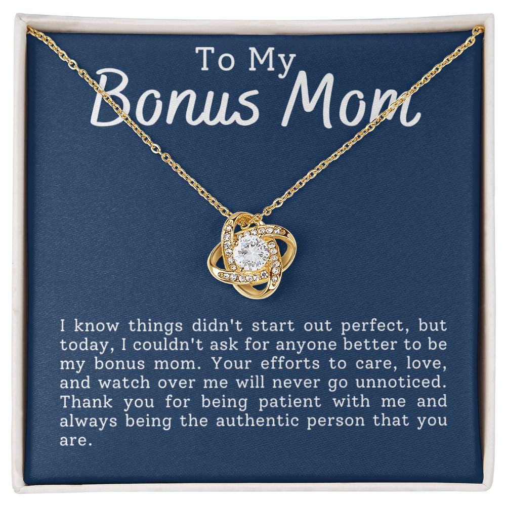 Bonus Mom Patience Love Knot Necklace-FashionFinds4U