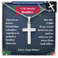 Brother - Christmas - Personalized Cross Necklace