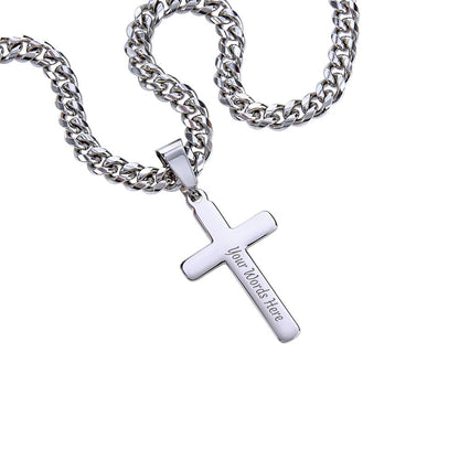 Brother Personalized Cross Necklace on Cuban Chain