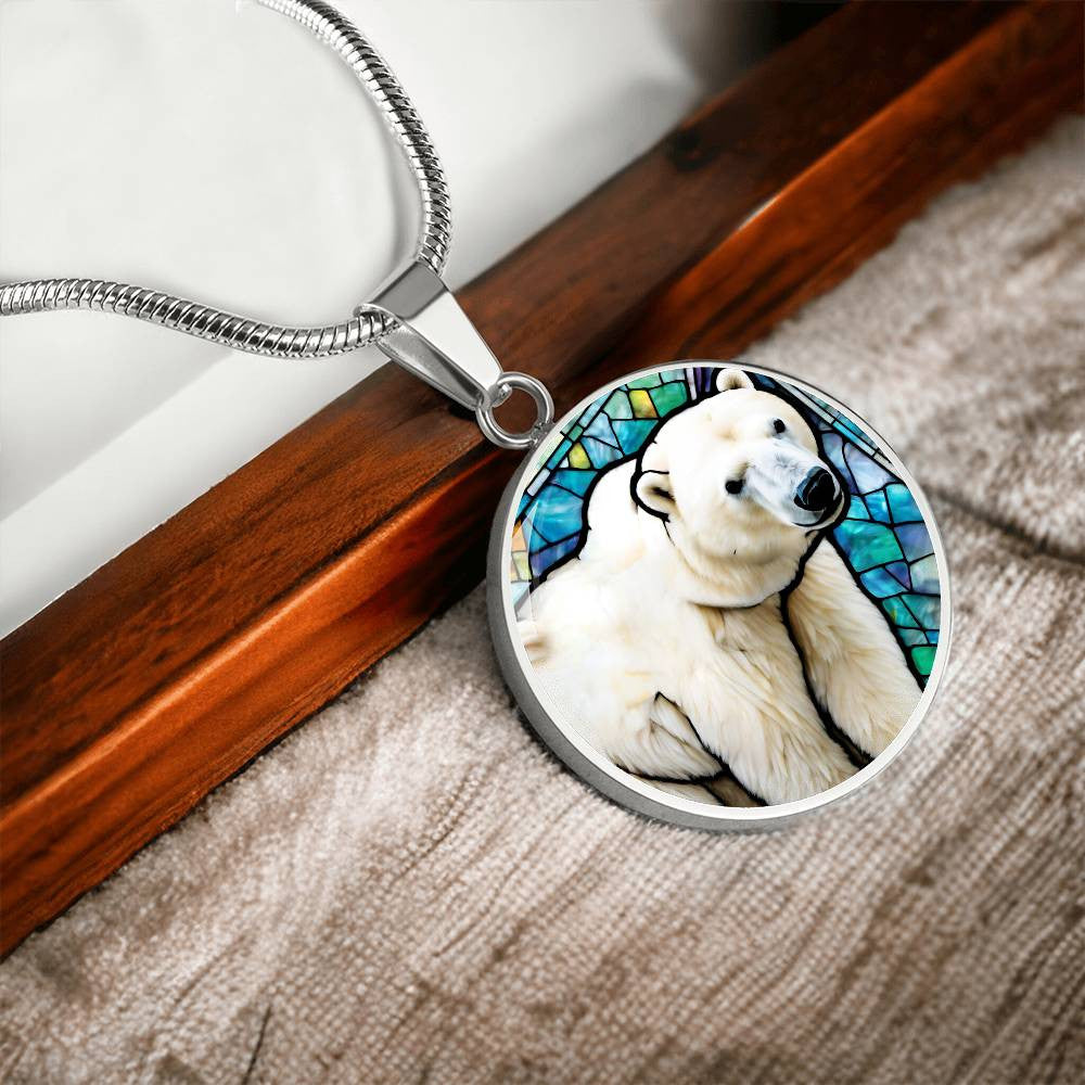 Polar Bear Necklace, Polar Bear Charm Bangle Bracelet, Polar Bear Jewelry, Gift for Polar Bear Lover, White polar bear, Polar Bear charm