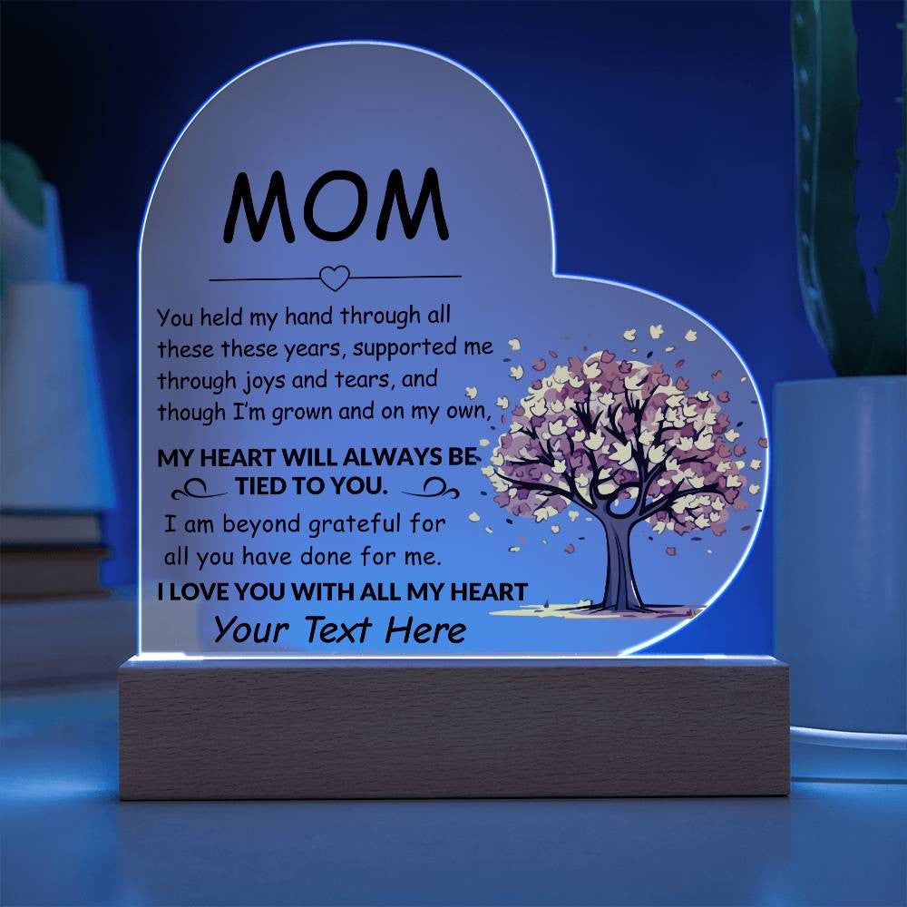 Mom Acrylic Heart Plaque Gift