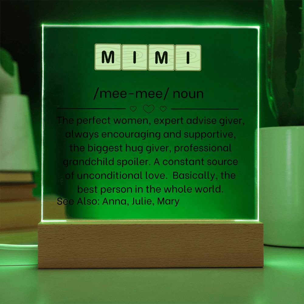 Mimi Definition Acrylic Plaque
