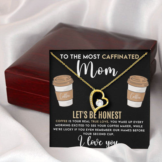 Caffeinated Mom -Forever Love Heart Necklace-FashionFinds4U
