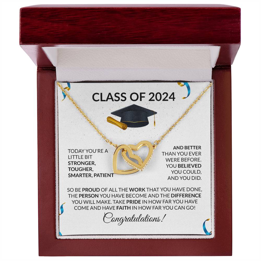 Class of 2024 Graduation Interlocking Hearts Necklace Gift-FashionFinds4U