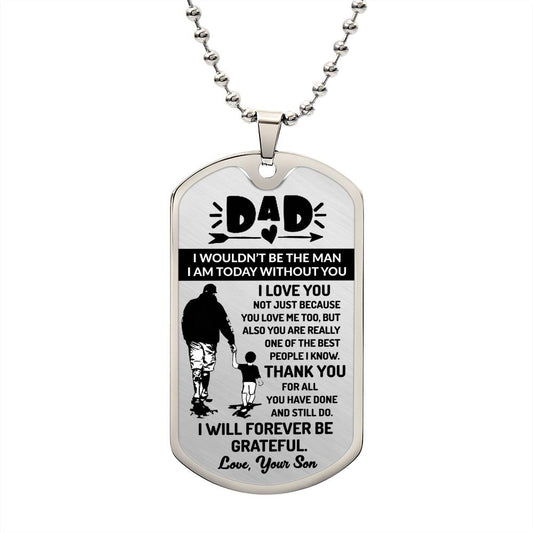 Dad Dog Tag Necklace for Men Father's Day-FashionFinds4U