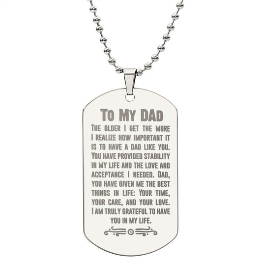 Dad Grateful For You Engraved Dog Tag Necklace-FashionFinds4U