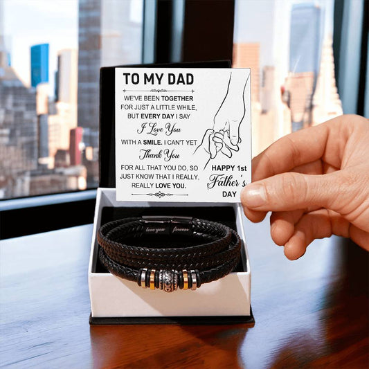 Dad Happy First Father's Day Forever Love Bracelet-FashionFinds4U
