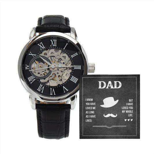 Dad Men's Openwork Watch with Lighted Gift Box-FashionFinds4U