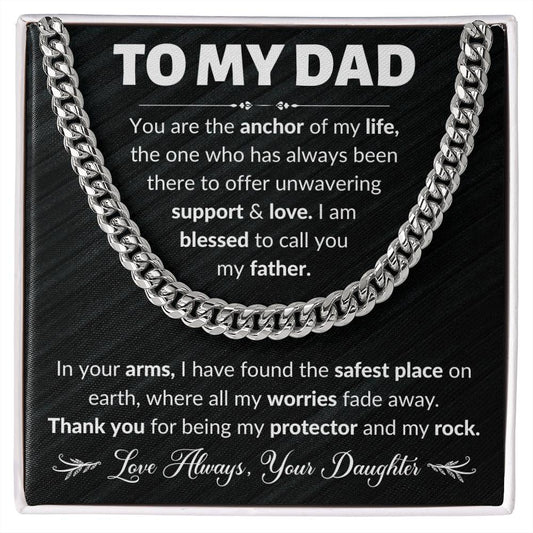 Dad You Are My Anchor Cuban Link Chain Necklace-FashionFinds4U