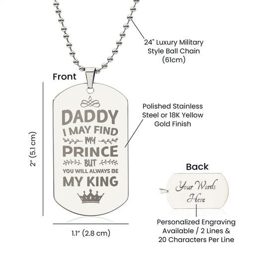 Daddy Engraved Dog Tag Necklace-FashionFinds4U