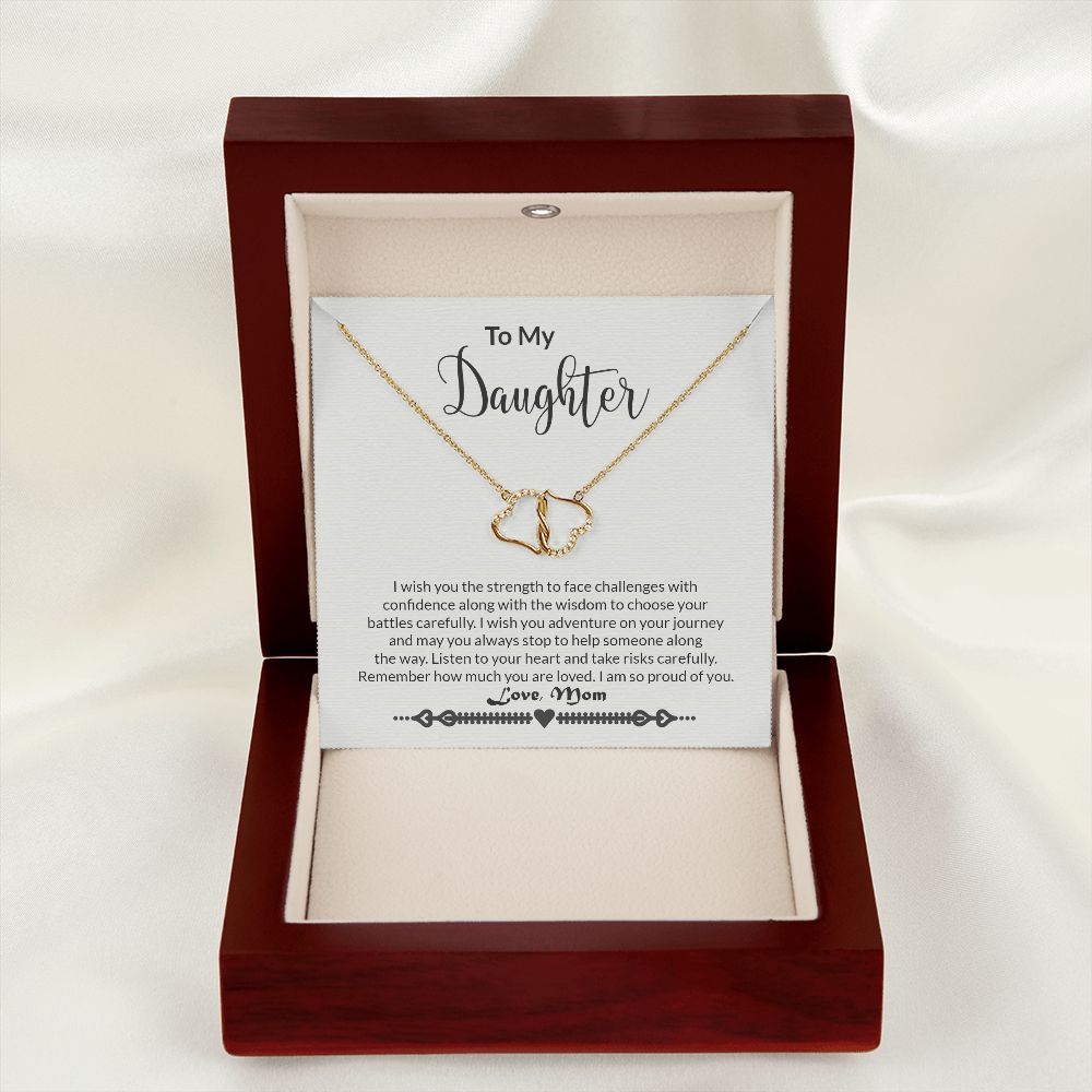 Daughter 10K Gold Diamond Infinity Hearts Necklace-FashionFinds4U