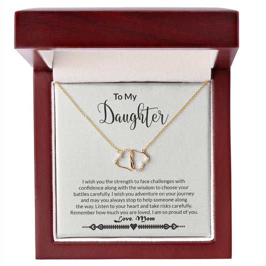 Daughter 10K Gold Diamond Infinity Hearts Necklace-FashionFinds4U