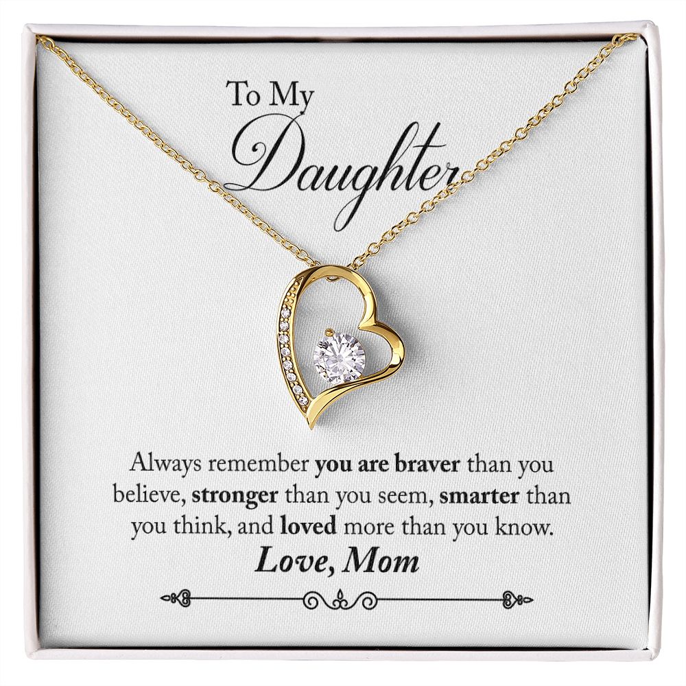 Daughter Brave Forever Love Heart Necklace-FashionFinds4U