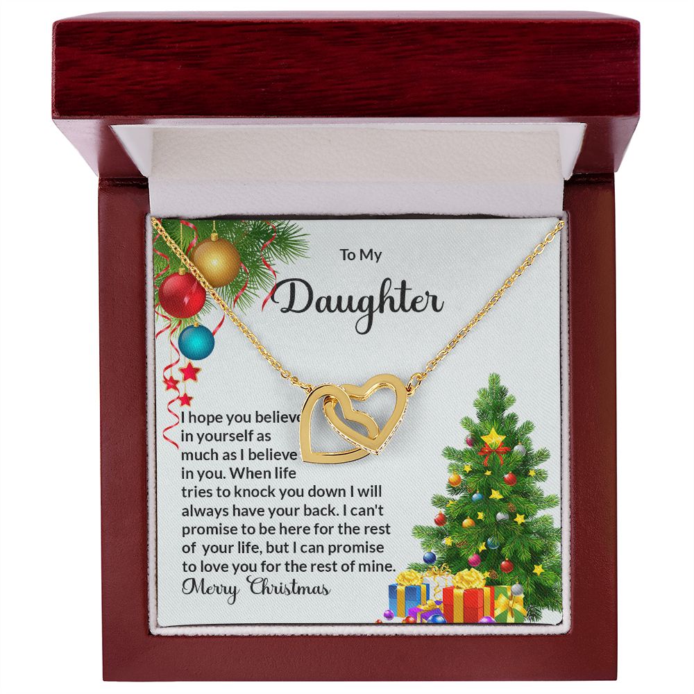 Daughter Christmas Interlocking Hearts Necklace-FashionFinds4U