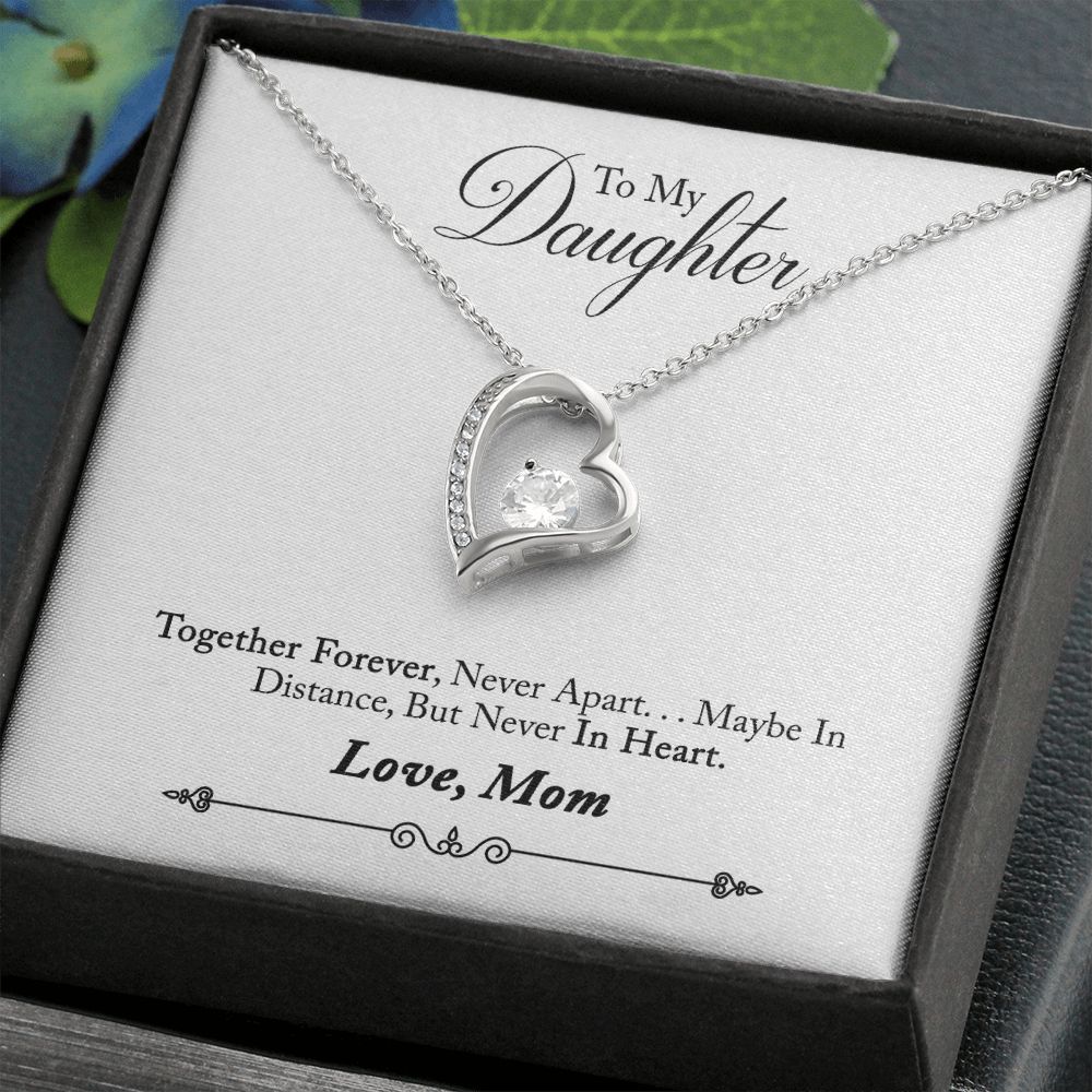 Daughter Distance Forever Love Heart Necklace-FashionFinds4U
