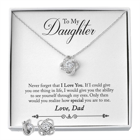 Daughter From Dad, Love Knot Necklace-FashionFinds4U