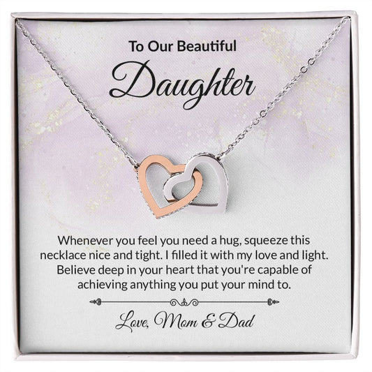 Daughter Interlocking Hearts Necklace-FashionFinds4U