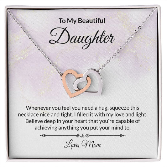 Daughter Interlocking Hearts Necklace-FashionFinds4U